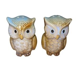 Vintage Ceramic Owl Salt and Pepper Shakers Decorative Kitchen Decor
